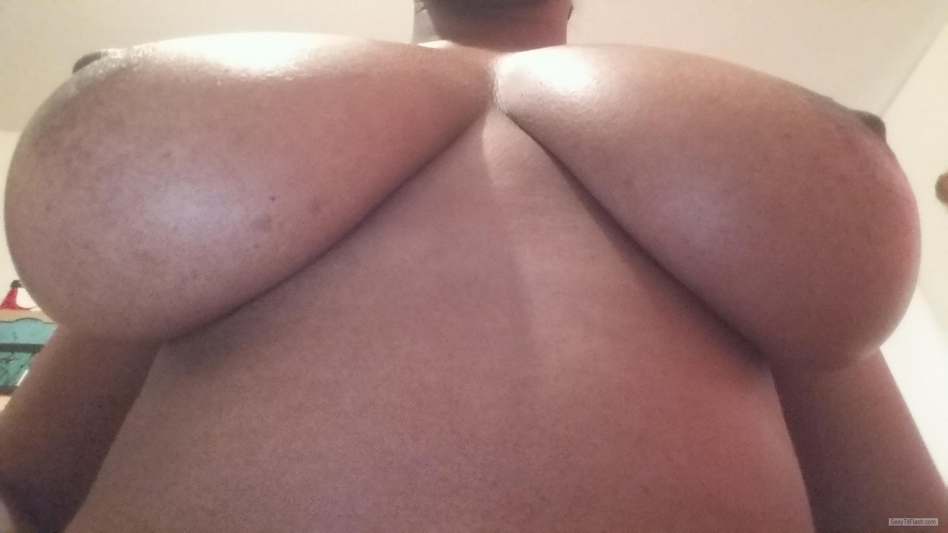 Tit Flash: My Big Tits (Selfie) - Hot African from United States